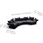 Versatile Petal Sofa with Foldable Components for Flexible Layouts