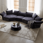 Versatile Petal Sofa with Foldable Components for Flexible Layouts