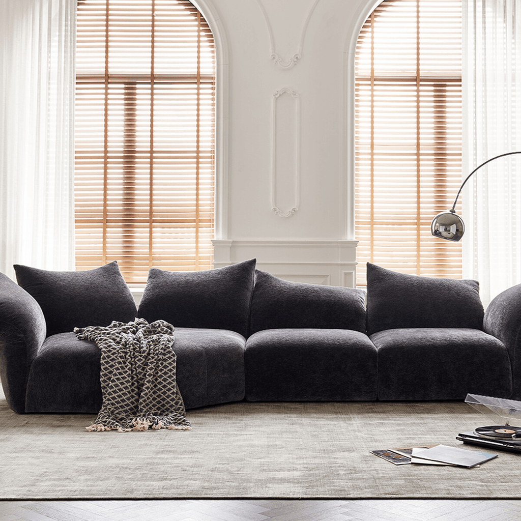 Versatile Petal Sofa with Foldable Components for Flexible Layouts