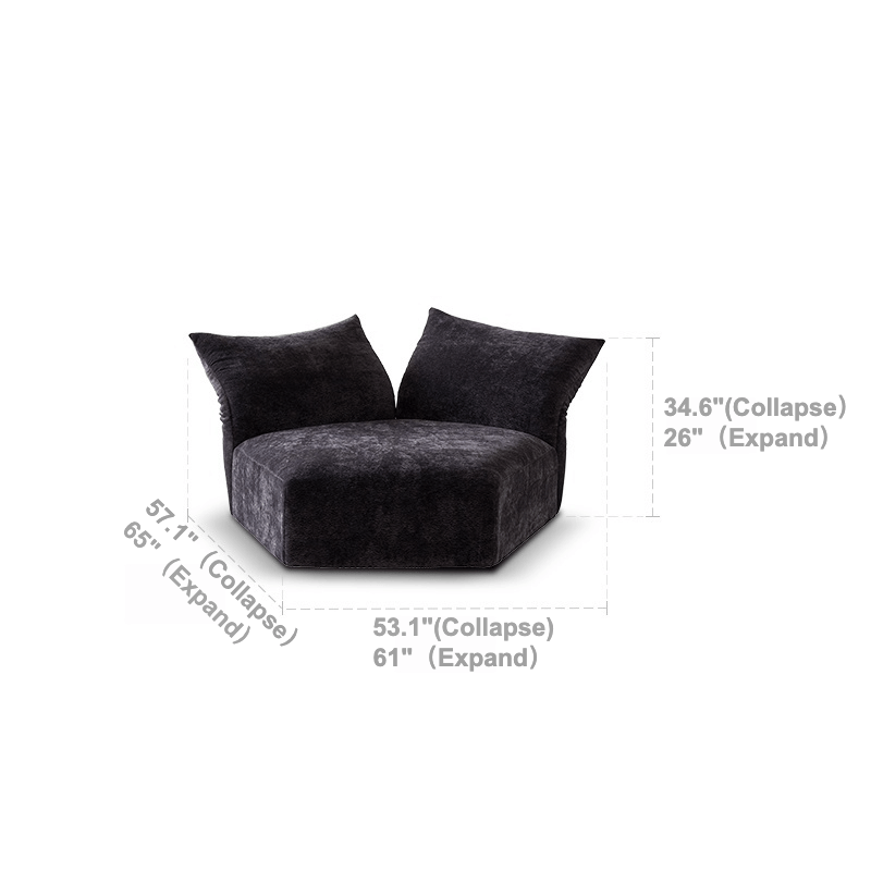 Versatile Petal Sofa with Foldable Components for Flexible Layouts