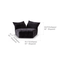 Versatile Petal Sofa with Foldable Components for Flexible Layouts