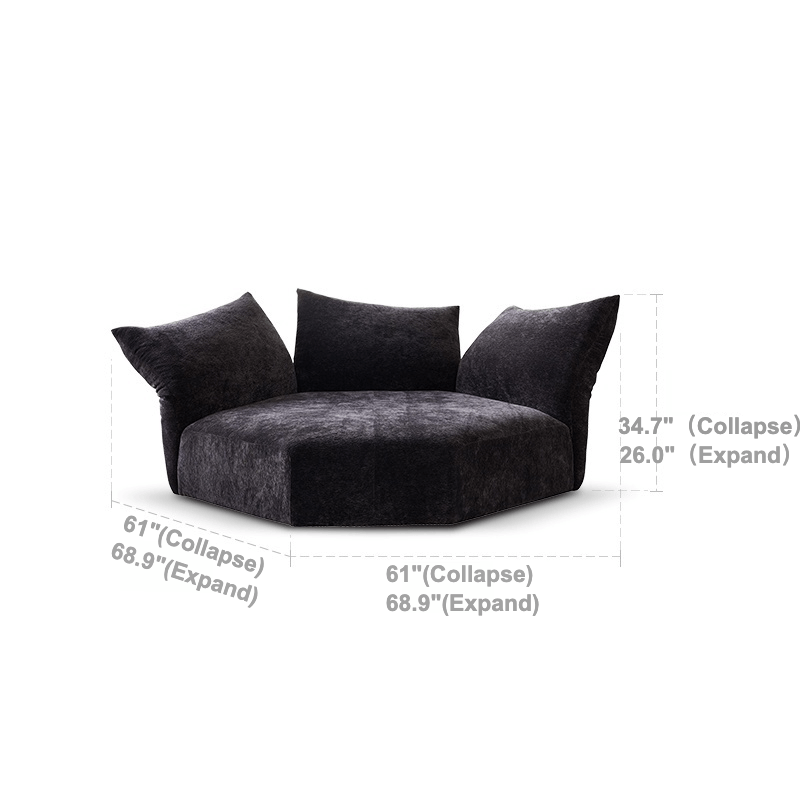 Versatile Petal Sofa with Foldable Components for Flexible Layouts