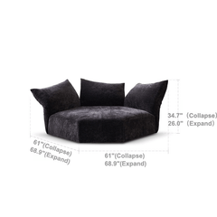 Versatile Petal Sofa with Foldable Components for Flexible Layouts