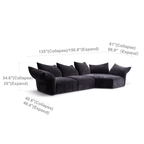 Versatile Petal Sofa with Foldable Components for Flexible Layouts