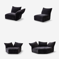 Versatile Petal Sofa with Foldable Components for Flexible Layouts