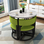 Versatile Round Table With Comfortable Nesting Chairs