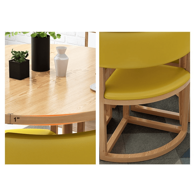 Versatile Round Table With Comfortable Nesting Chairs