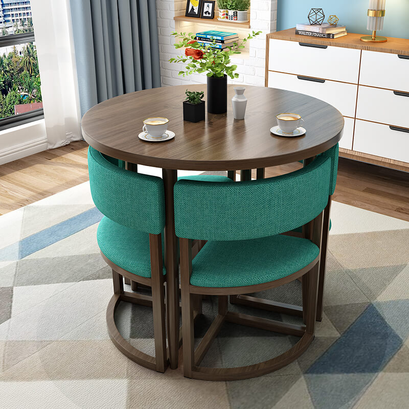 Versatile Round Table With Comfortable Nesting Chairs