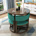 Versatile Round Table With Comfortable Nesting Chairs