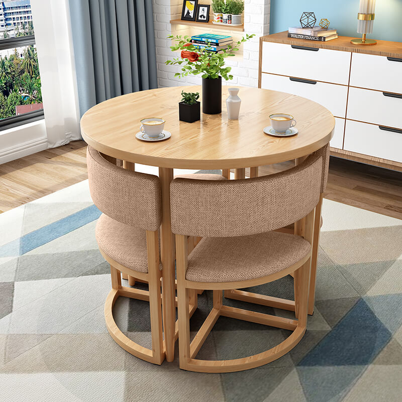 Versatile Round Table With Comfortable Nesting Chairs