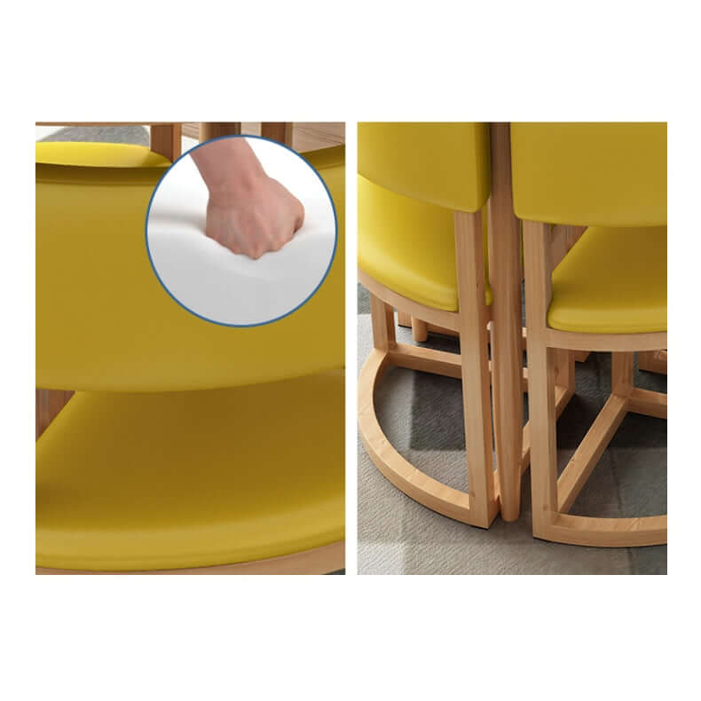 Versatile Round Table With Comfortable Nesting Chairs