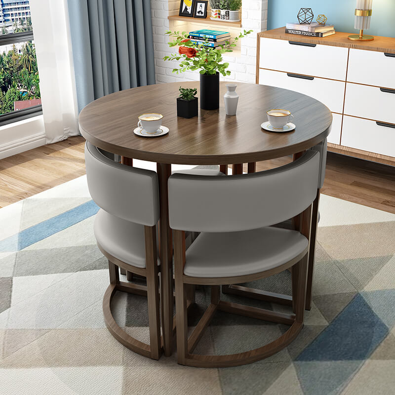 Versatile Round Table With Comfortable Nesting Chairs