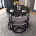 Versatile Round Table With Comfortable Nesting Chairs