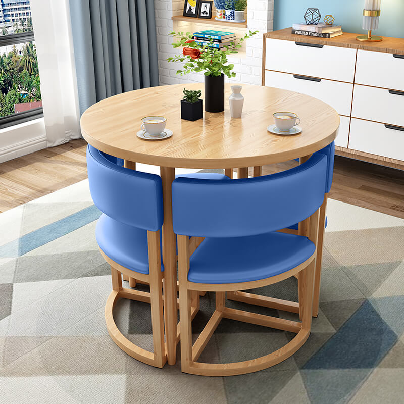 Versatile Round Table With Comfortable Nesting Chairs