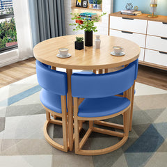 Versatile Round Table With Comfortable Nesting Chairs