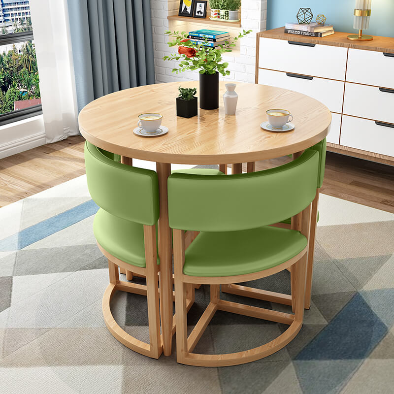 Versatile Round Table With Comfortable Nesting Chairs