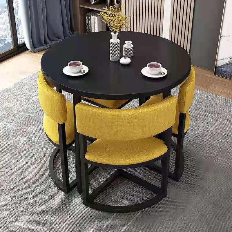 Versatile Round Table With Comfortable Nesting Chairs