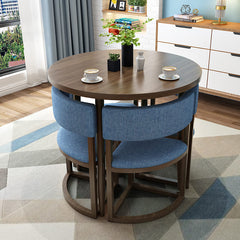 Versatile Round Table With Comfortable Nesting Chairs
