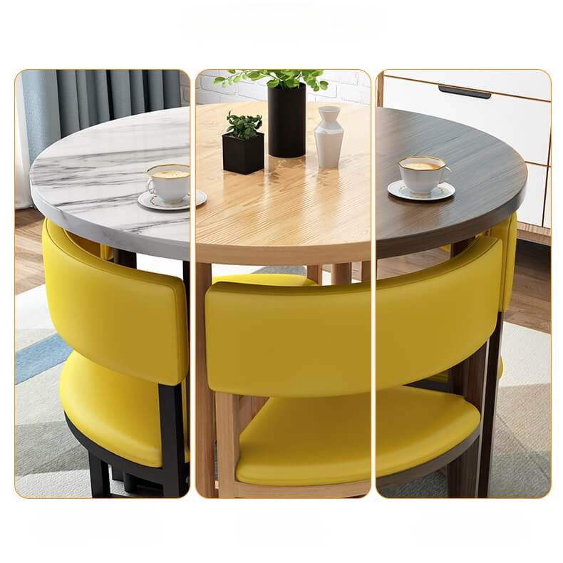 Versatile Round Table With Comfortable Nesting Chairs