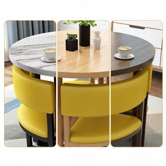 Versatile Round Table With Comfortable Nesting Chairs