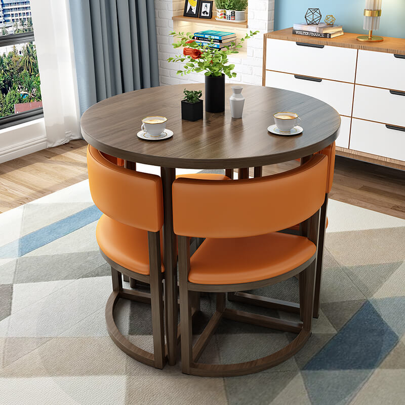 Versatile Round Table With Comfortable Nesting Chairs