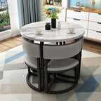 Versatile Round Table With Comfortable Nesting Chairs