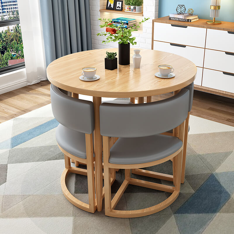 Versatile Round Table With Comfortable Nesting Chairs