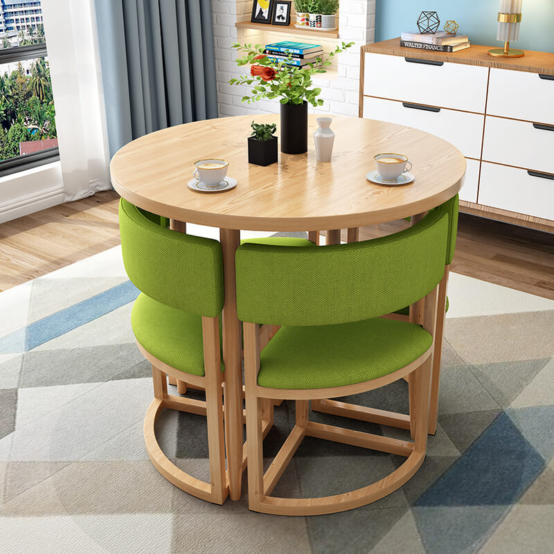 Versatile Round Table With Comfortable Nesting Chairs