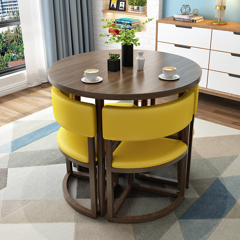 Versatile Round Table With Comfortable Nesting Chairs