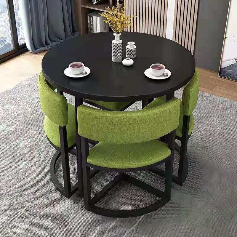 Versatile Round Table With Comfortable Nesting Chairs