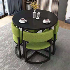Versatile Round Table With Comfortable Nesting Chairs