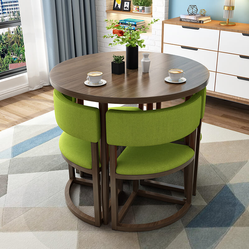 Versatile Round Table With Comfortable Nesting Chairs