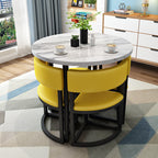 Versatile Round Table With Comfortable Nesting Chairs
