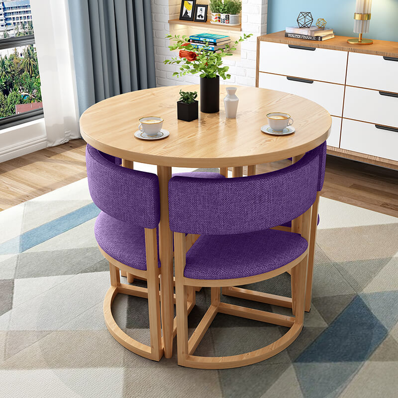 Versatile Round Table With Comfortable Nesting Chairs