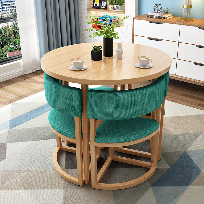 Versatile Round Table With Comfortable Nesting Chairs