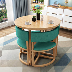 Versatile Round Table With Comfortable Nesting Chairs