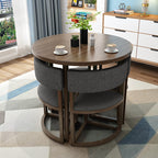 Versatile Round Table With Comfortable Nesting Chairs