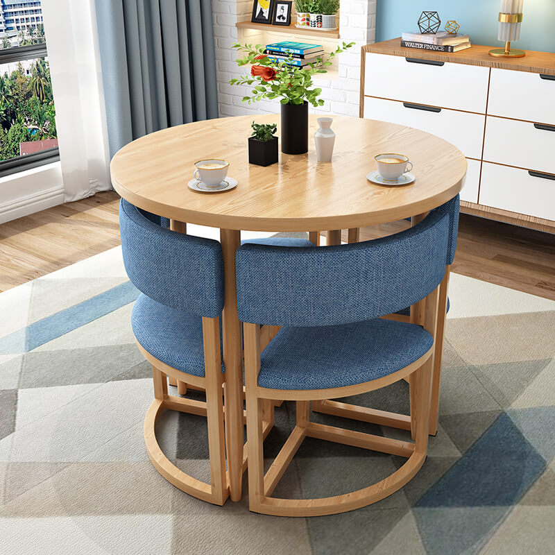 Versatile Round Table With Comfortable Nesting Chairs
