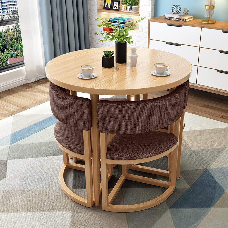 Versatile Round Table With Comfortable Nesting Chairs