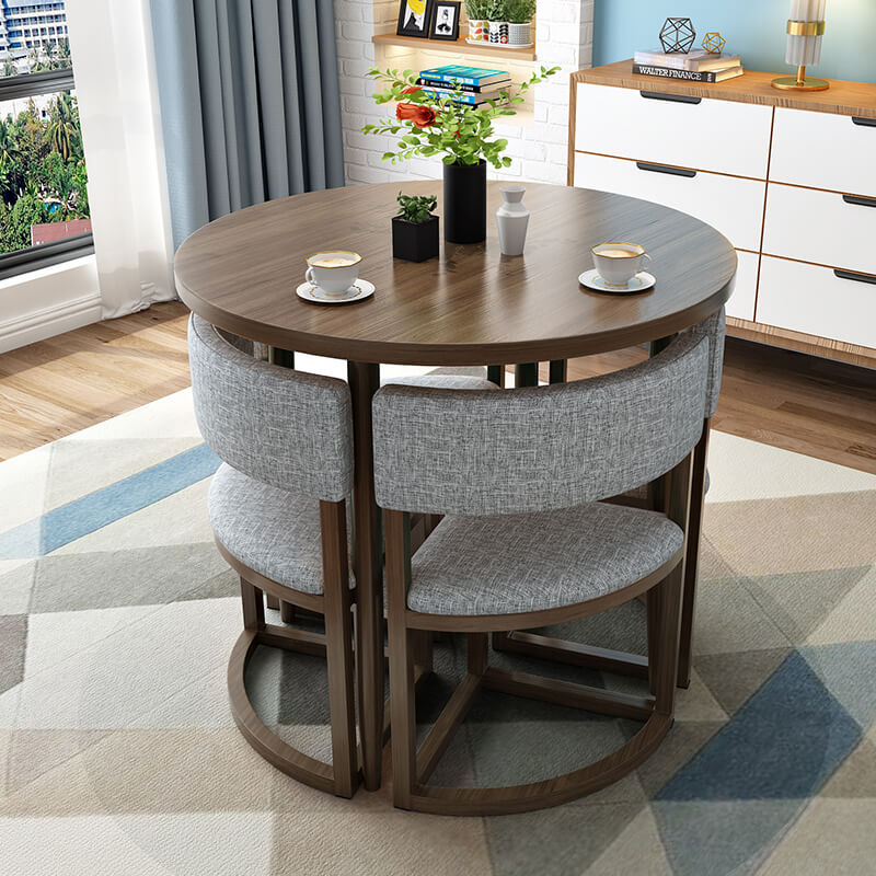 Versatile Round Table With Comfortable Nesting Chairs