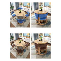 Versatile Round Table With Comfortable Nesting Chairs