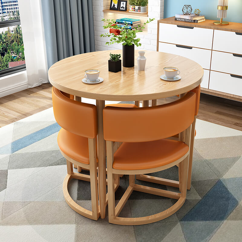 Versatile Round Table With Comfortable Nesting Chairs