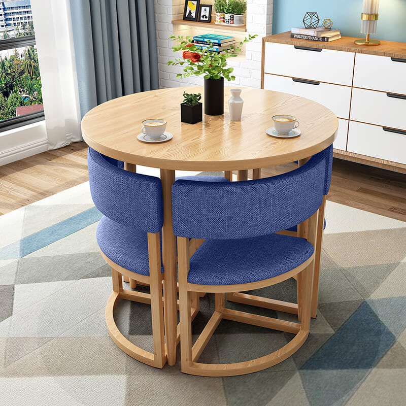 Versatile Round Table With Comfortable Nesting Chairs