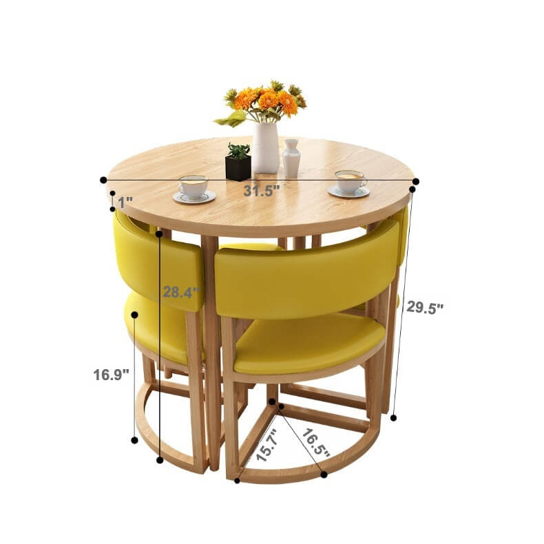 Versatile Round Table With Comfortable Nesting Chairs Dimensions