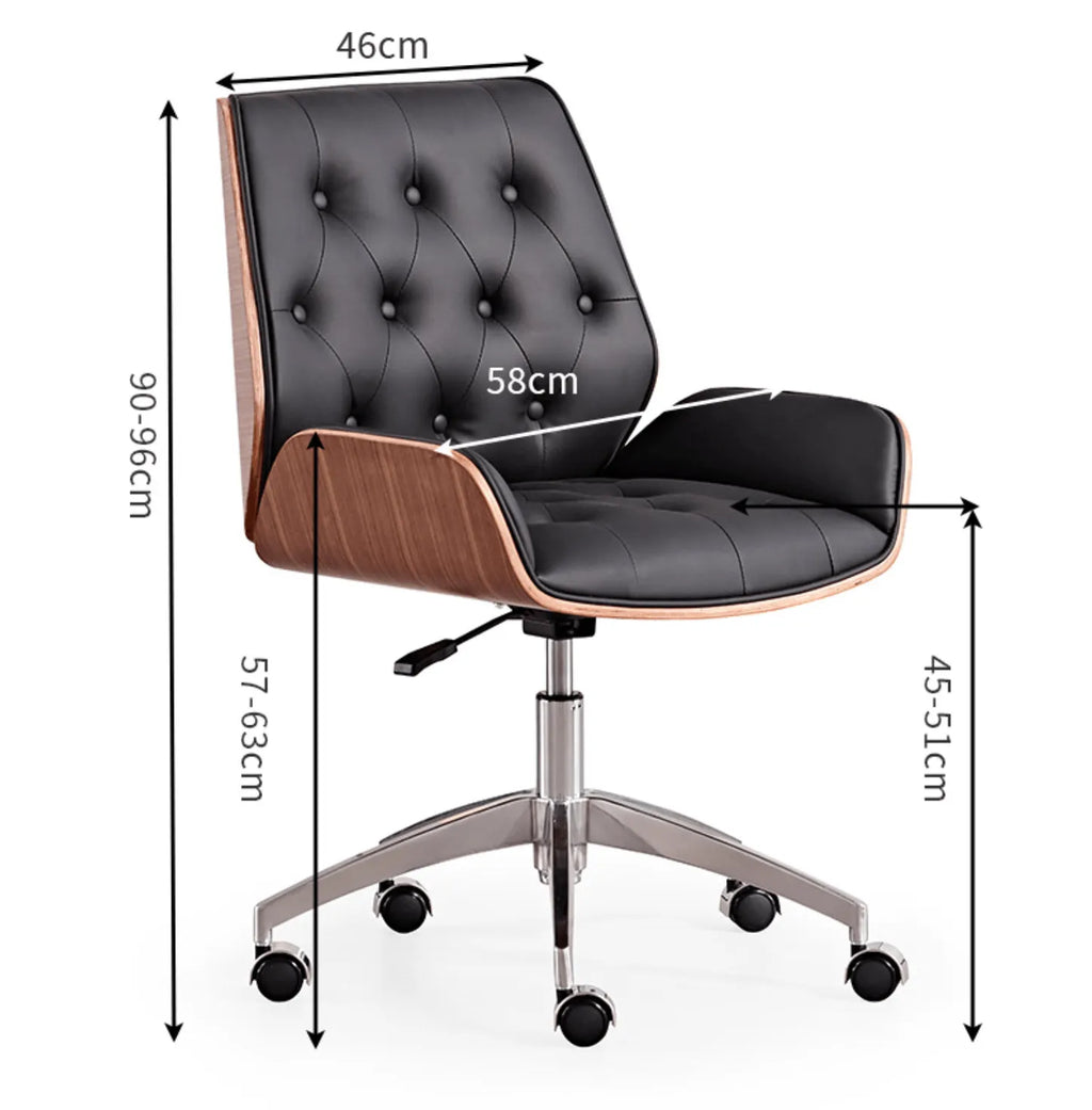 Vertex Leather Executive Office Chair with Solid Wood Frame