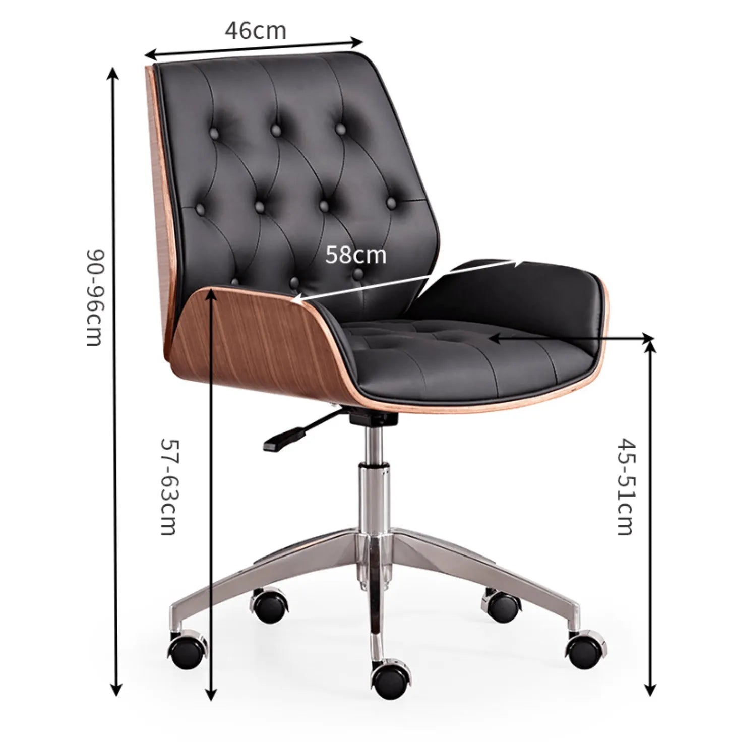 Vertex Leather Executive Office Chair with Solid Wood Frame