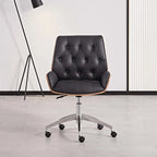 Vertex Leather Executive Office Chair with Solid Wood Frame