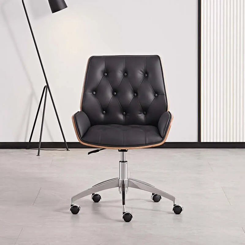Vertex Leather Executive Office Chair with Solid Wood Frame
