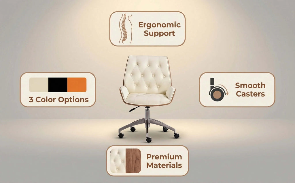 Vertex Leather Executive Office Chair with Solid Wood Frame