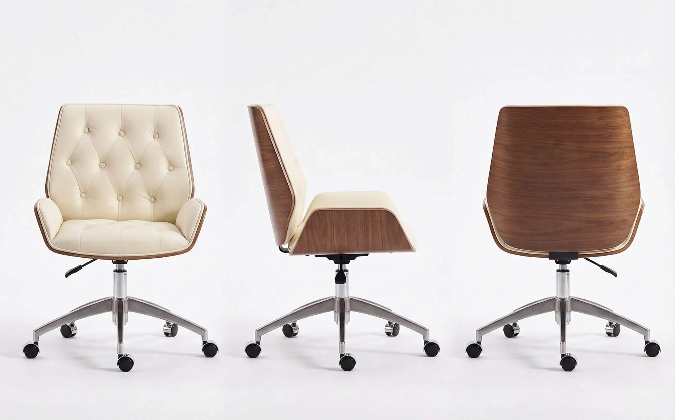 Vertex Leather Executive Office Chair with Solid Wood Frame Secondary image